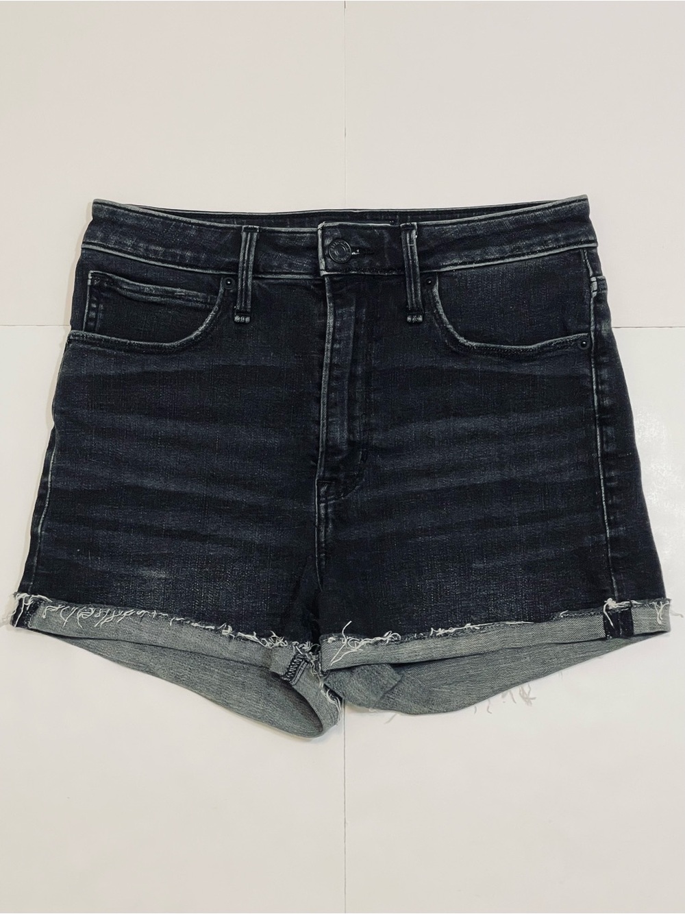 Abercrombie & Fitch Simone High Rise Women's Black Denim Shorts Size 2